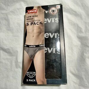 Levi's Men's Low Rise Briefs 5 Pack Premium Cotton Black Size M, L, XL